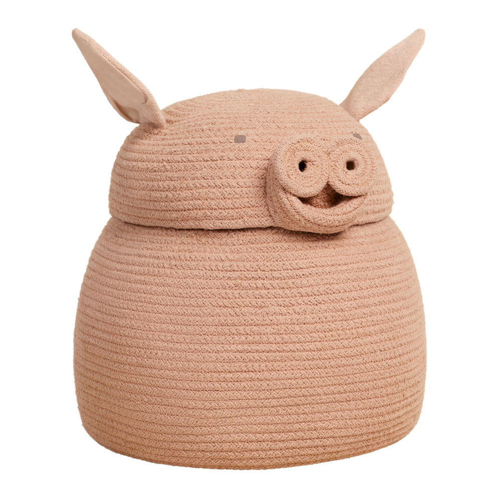 A slight side view of Lorena Canals Peggy the Pig Basket