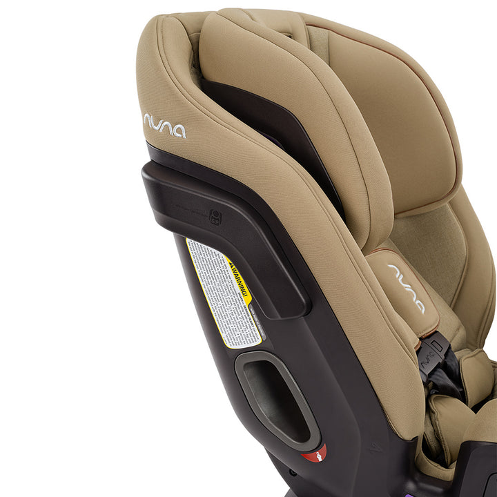 Close up of head rest on Nuna EXEC Car Seat in Color_Oak