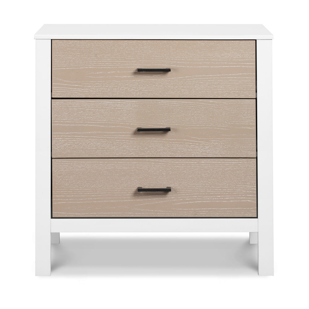 Front view of Carter's by DaVinci Radley 3-Drawer Dresser in -- Color_White/Coastwood