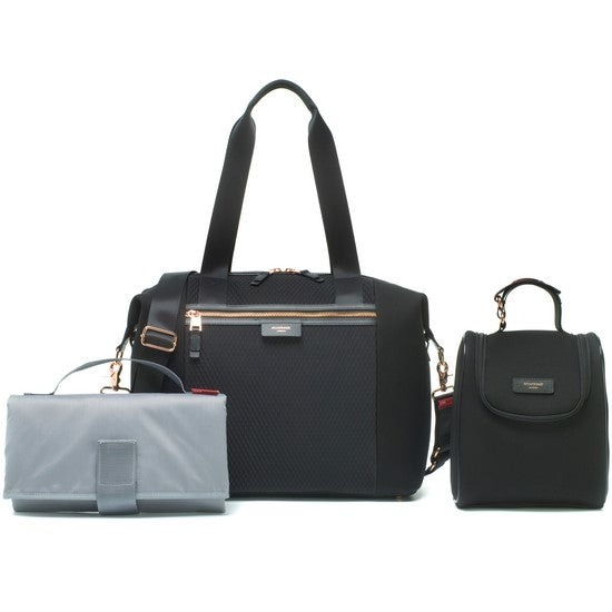 Storksak Poppy Luxe Convertible Backpack Changing Bag, Black Scuba